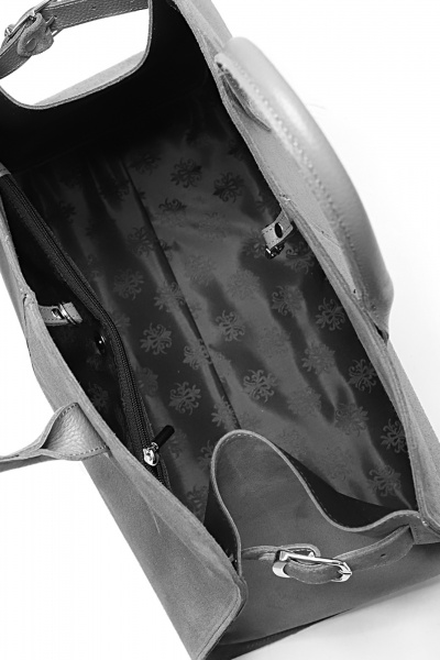 Сумка кожаная на каждый день с множеством карманов Galanteya 19924.24с996к45 серый - фото 4