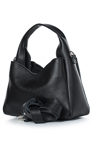 Сумка натуральная кожа стильная для ежедневных образов Galanteya 27524.24с1308к45 черный/серый - фото 1