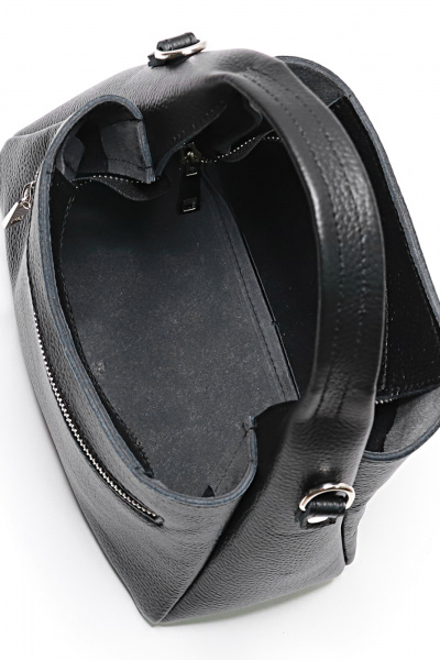 Сумка натуральная кожа стильная для ежедневных образов Galanteya 27524.24с1308к45 черный/серый - фото 5