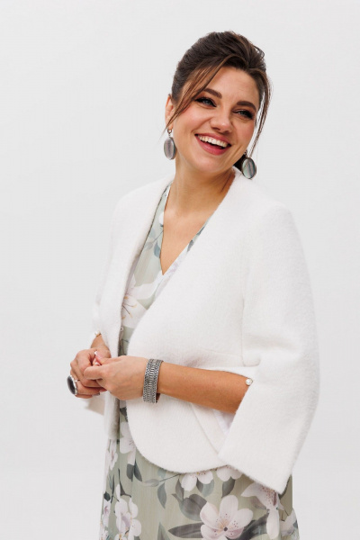 Платье шифон с романтичным воланом и V-образным вырезом Anelli 1457 нежная_весна - фото 7