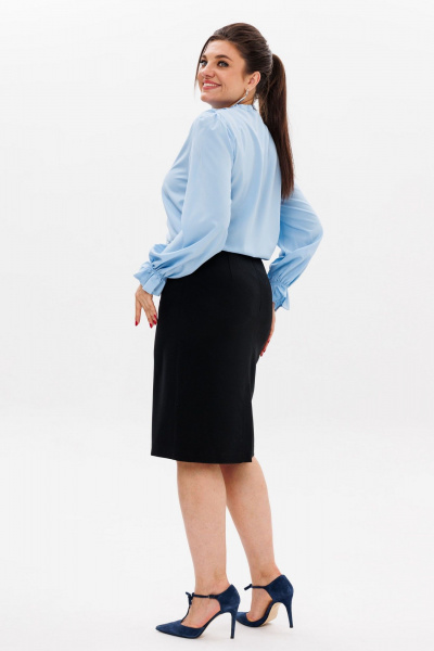 Юбка классическая черная из вискозы для делового образа Anelli 1438.1 бомбейская_кошка - фото 7