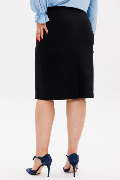 Юбка классическая черная из вискозы для делового образа Anelli 1438.1 бомбейская_кошка - фото 3
