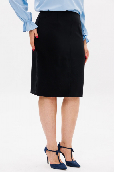 Юбка классическая черная из вискозы для делового образа Anelli 1438.1 бомбейская_кошка - фото 1