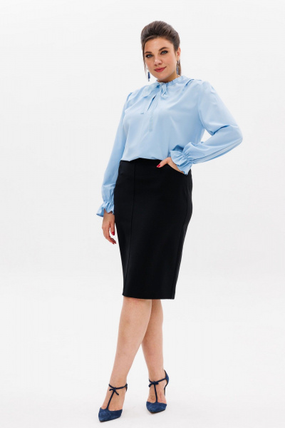 Юбка классическая черная из вискозы для делового образа Anelli 1438.1 бомбейская_кошка - фото 9