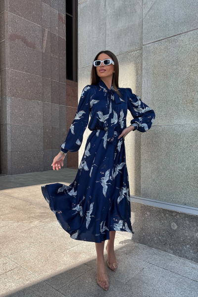 Платье из атласа приталенное с эффектом для повседневной и праздничной носки O.N.E.Gold 128PL - фото 1