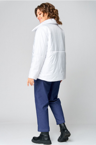 Утепленная куртка плащёва с воротником и карманами Andina city 7016-25 белый - фото 2