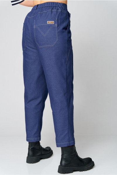 Джинсовые брюки с боковыми карманами и подрезами Andina city 2018-25 синий - фото 3