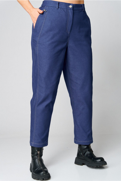 Джинсовые брюки с боковыми карманами и подрезами Andina city 2018-25 синий - фото 2