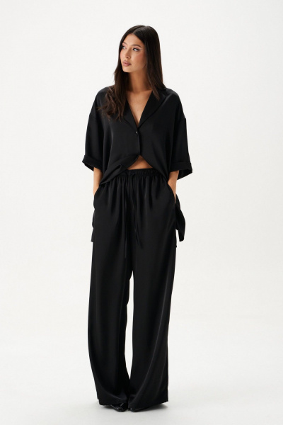 Рубашка свободного кроя с отложным воротником и разрезами ANNETE A2112/1 - фото 1