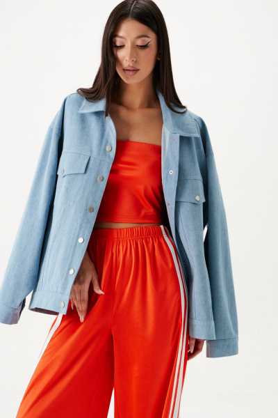 Топ укороченный из яркого трикотажа с резинкой ANNETE A2117 - фото 3