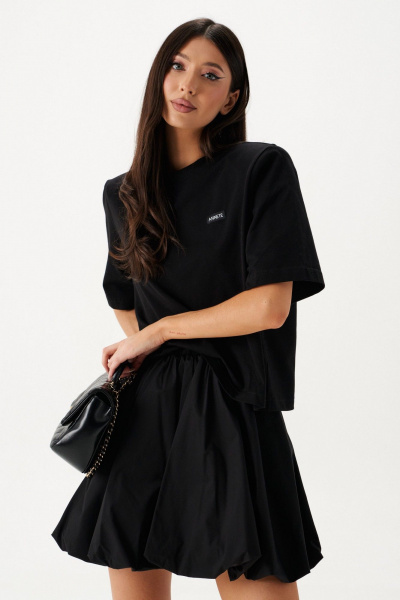 Футболка с подплечниками из хлопка и брендированной нашивкой ANNETE A2122 - фото 7