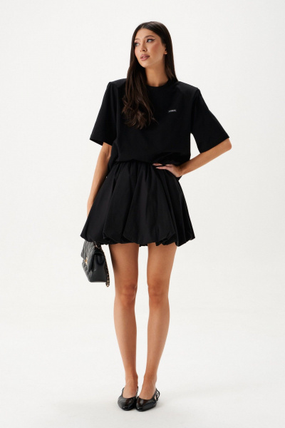 Футболка с подплечниками из хлопка и брендированной нашивкой ANNETE A2122 - фото 6