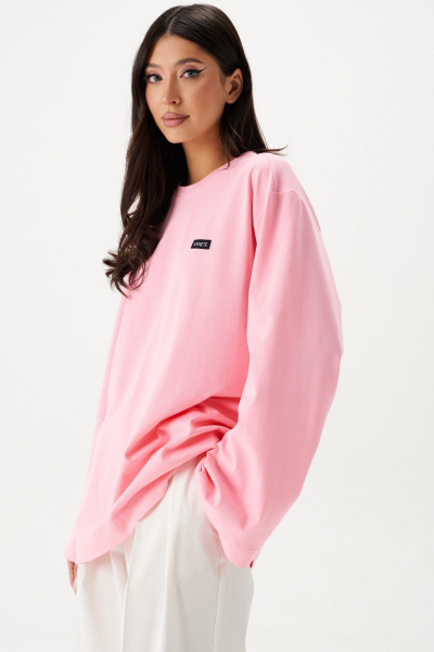 Джемпер свободного кроя из хлопкового полотна с брендингом ANNETE A2123 - фото 5