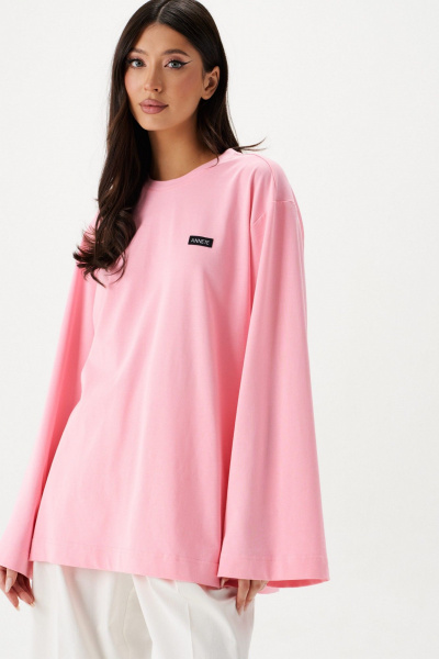 Джемпер свободного кроя из хлопкового полотна с брендингом ANNETE A2123 - фото 4