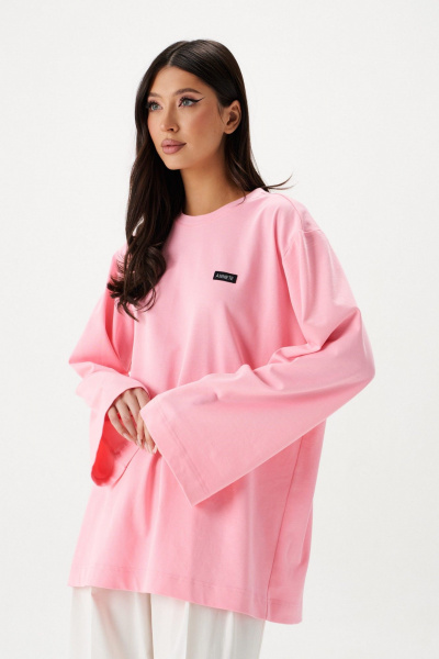 Джемпер свободного кроя из хлопкового полотна с брендингом ANNETE A2123 - фото 3