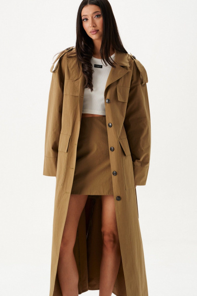 Классическое платье миди из хлопкового текстиля с карманами ANNETE A3590 - фото 7