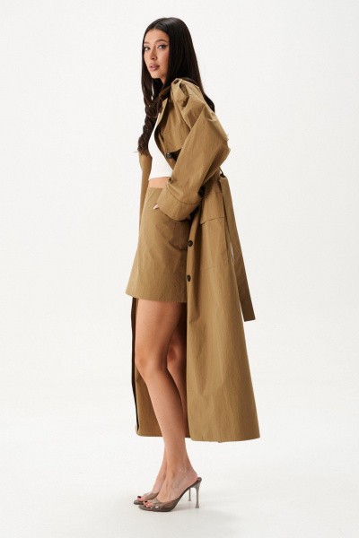 Классическое платье миди из хлопкового текстиля с карманами ANNETE A3590 - фото 5