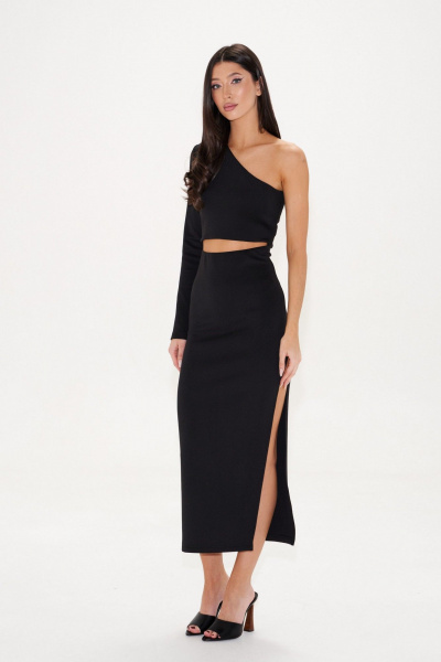 Платье на одно плечо с разрезом из трикотажа ANNETE A3642 - фото 9