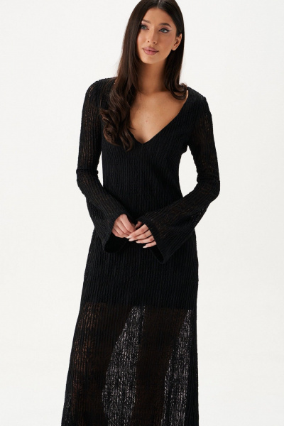 Макси-платье с ажурным трикотажем и V-образным вырезом ANNETE A3644 - фото 10