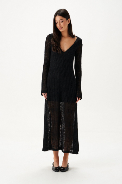 Макси-платье с ажурным трикотажем и V-образным вырезом ANNETE A3644 - фото 8
