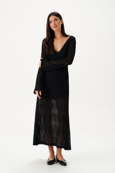 Макси-платье с ажурным трикотажем и V-образным вырезом ANNETE A3644 - фото 6