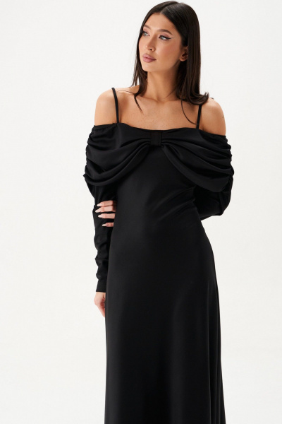 Трикотажное платье макси с декором и воротником ANNETE A3646 - фото 3