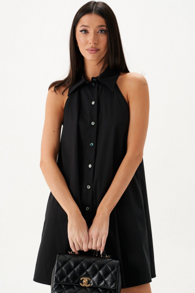 Свободное платье с открытыми плечами и карманами ANNETE A3648 - фото 6