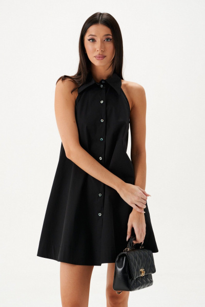 Свободное платье с открытыми плечами и карманами ANNETE A3648 - фото 5