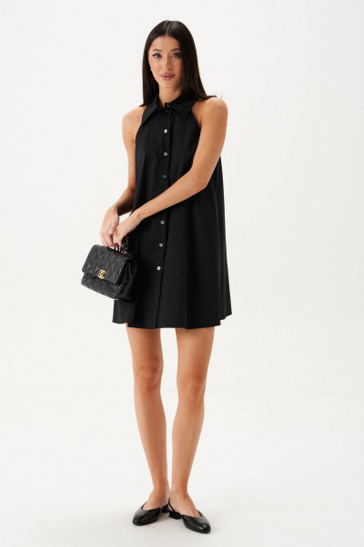 Свободное платье с открытыми плечами и карманами ANNETE A3648 - фото 3