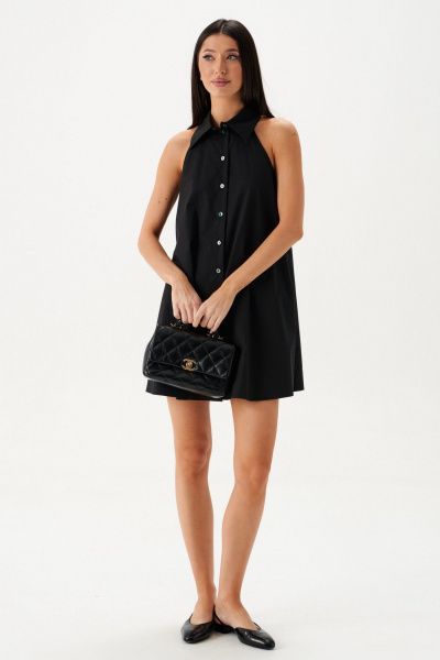 Свободное платье с открытыми плечами и карманами ANNETE A3648 - фото 2