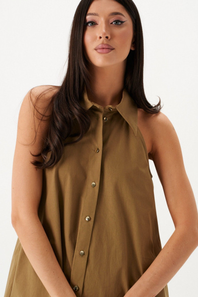 Платье свободного кроя с открытыми плечами и воротником ANNETE A3649 - фото 6