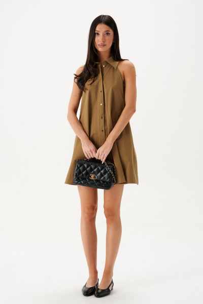 Платье свободного кроя с открытыми плечами и воротником ANNETE A3649 - фото 1