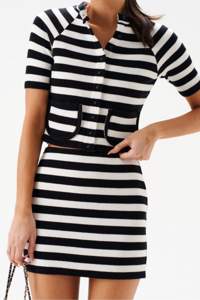 Комплект джемпера и юбки из полосатого трикотажа ANNETE A4259 - фото 5