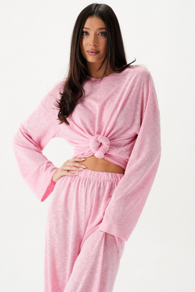 Розовый комплект из джемпера и брюк с свободным кроем ANNETE A4269/1 - фото 8