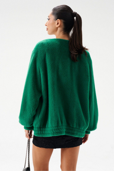 Бомбер из фактурного материала с поясом и широким рукавом ANNETE A5317/1 - фото 4