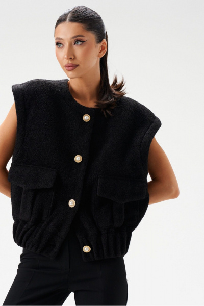 Жилет прямой классический из текстиля на каждый день ANNETE A5357 - фото 6