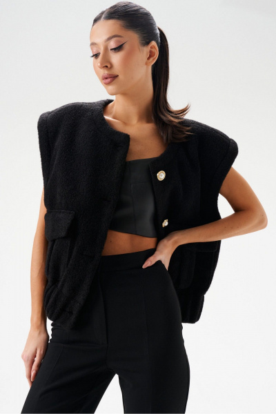 Жилет прямой классический из текстиля на каждый день ANNETE A5357 - фото 1