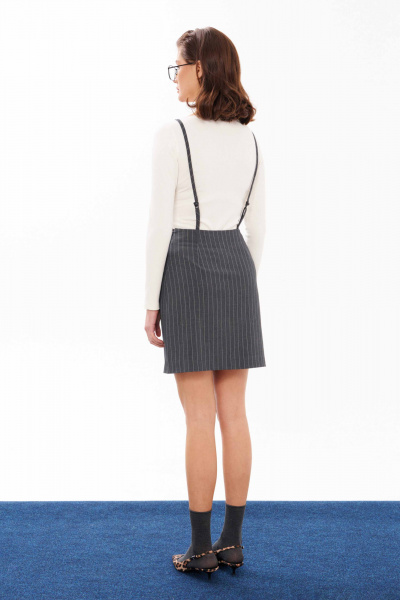 Серый сарафан трапециевидной формы из поливискозы с вытачками Панда 13480 серый - фото 6