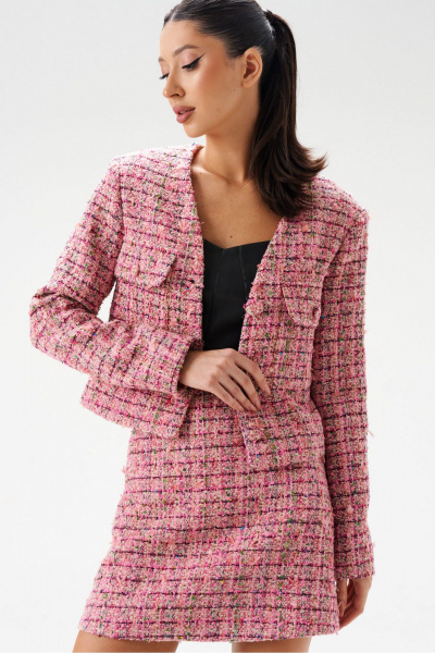 Жакет с V-образным вырезом и карманами из текстиля ANNETE A5379 - фото 2