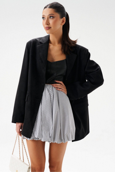 Жакет из искусственной замши с кокетками и воротником ANNETE A5380 - фото 3