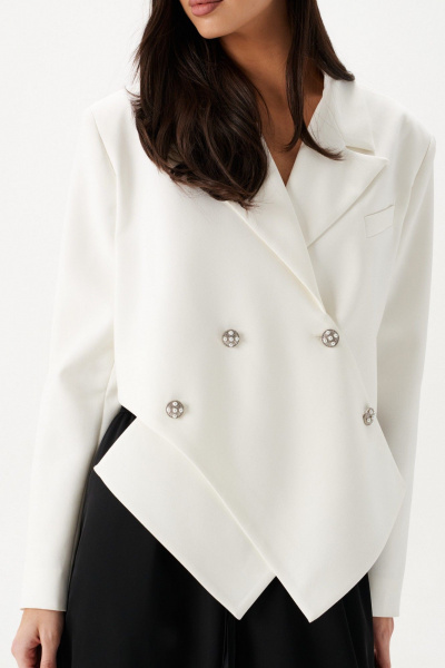 Демисезонный жакет из текстиля с укороченной длиной ANNETE A5413 - фото 7