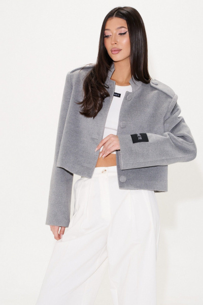 Жакет свободный из ворсистой ткани с карманами ANNETE A5424 - фото 10