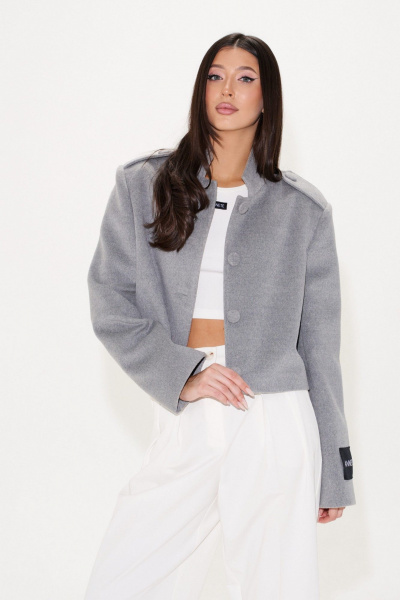 Жакет свободный из ворсистой ткани с карманами ANNETE A5424 - фото 9