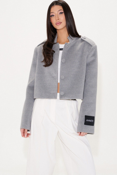 Жакет свободный из ворсистой ткани с карманами ANNETE A5424 - фото 7