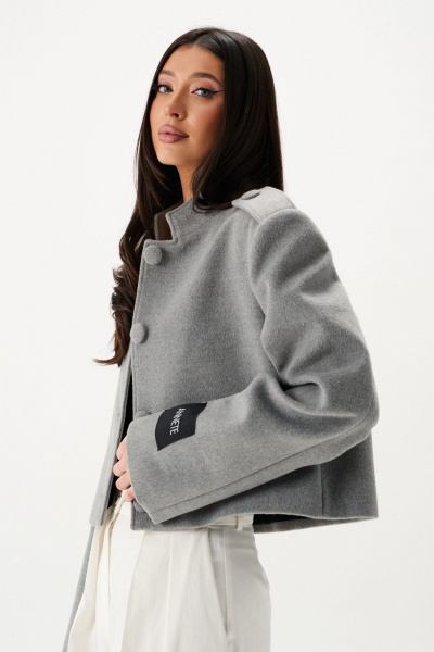 Жакет свободный из ворсистой ткани с карманами ANNETE A5424 - фото 6