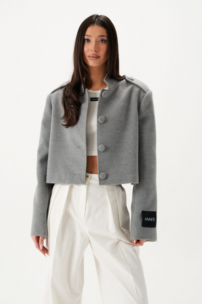 Жакет свободный из ворсистой ткани с карманами ANNETE A5424 - фото 5