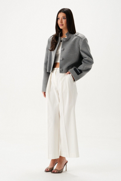 Жакет свободный из ворсистой ткани с карманами ANNETE A5424 - фото 3