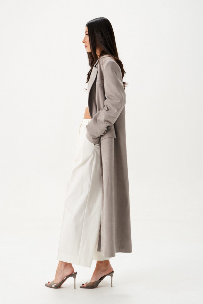 Жакет из имитации замши прямой свободный с карманами ANNETE A5430/2 - фото 3