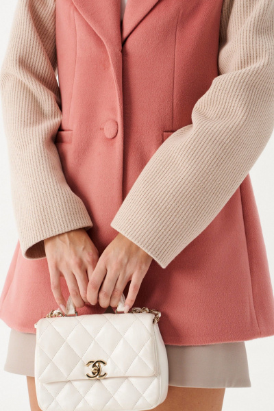 Жакет пальтовый прилегающий двухцветный с карманами ANNETE A5433/1 - фото 3