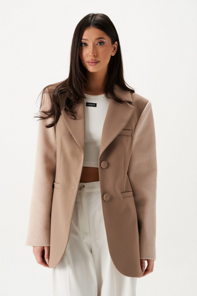 Жакет из пальтовой ткани прилегающий с лацканами ANNETE A5433/2 - фото 1